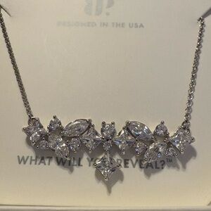 .925 Sterling Silver Necklace with Diamond Cubic Zirconia